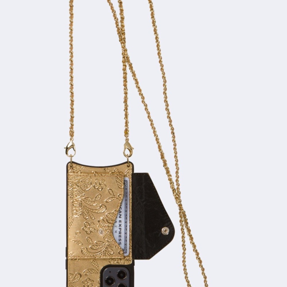 Bandolier Lily Lace Side Slot- Metallic Gold/gold iPhone 14 Pro